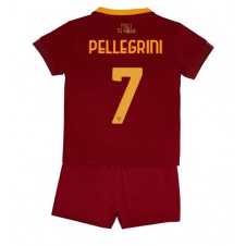 AS Roma Lorenzo Pellegrini #7 Hemmaställ Barn 2022-23 Korta ärmar (+ Korta byxor)